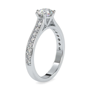 Jewelove™ Rings Women's Band only / VS J 1-Carat Solitaire Platinum Diamond Shank Engagement Ring JL PT 0027-C