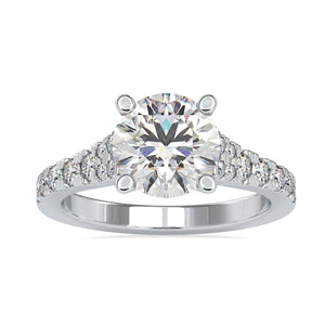 Jewelove™ Rings Women's Band only / VS J 1-Carat Solitaire Platinum Diamond Shank Engagement Ring JL PT 0100-C