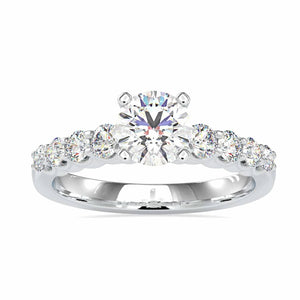 Jewelove™ Rings Women's Band only / VS J 1-Carat Solitaire Platinum Diamond Shank Engagement Ring JL PT 0119-C