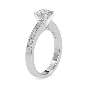 Jewelove™ Rings VS J / Women's Band only 1-Carat Solitaire Platinum Diamond Shank Ring JL PT 0166-C