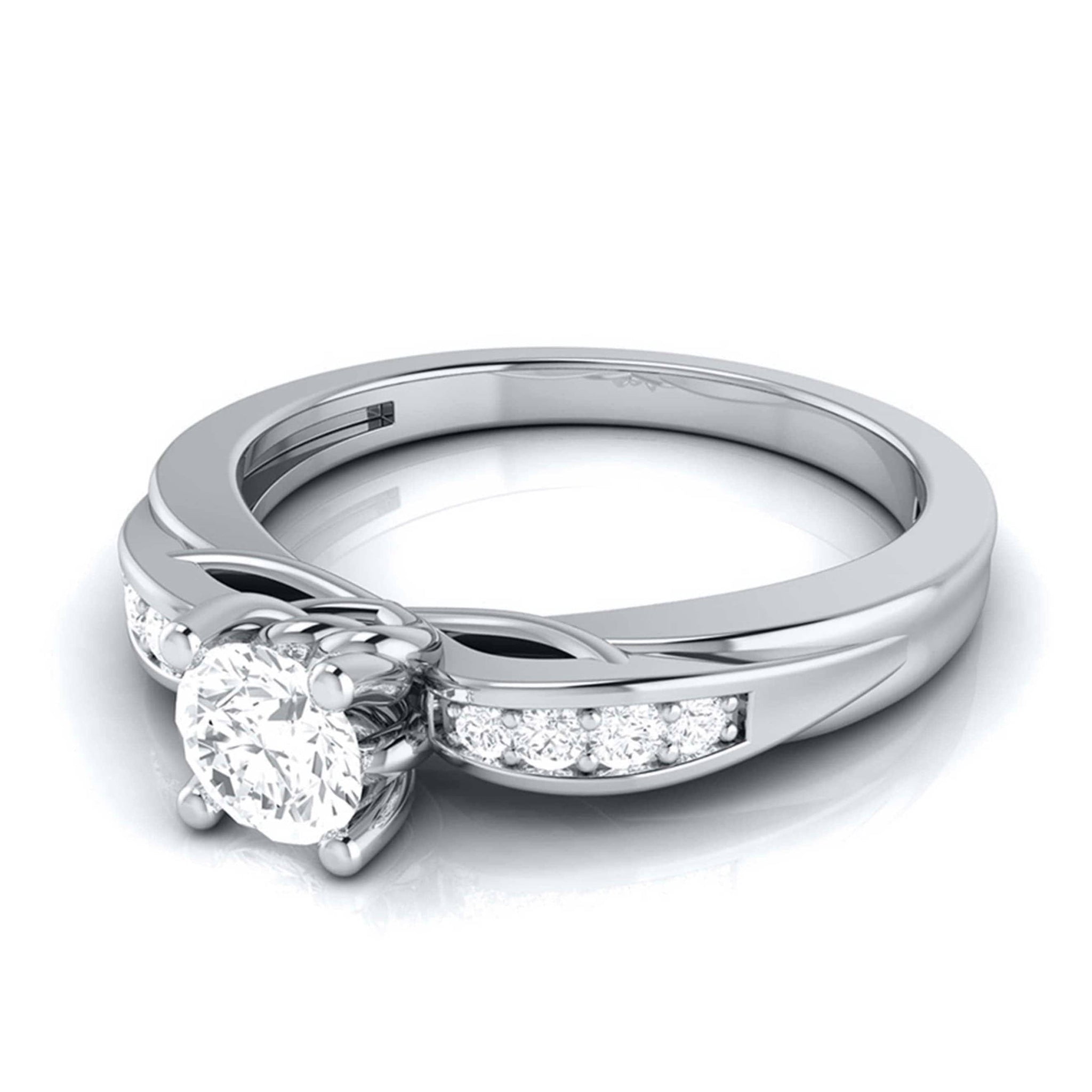 Jewelove™ Rings J VS / Women's Band only 1-Carat Solitaire Platinum Engagement Ring with a Hidden Heart JL PT G 118-C