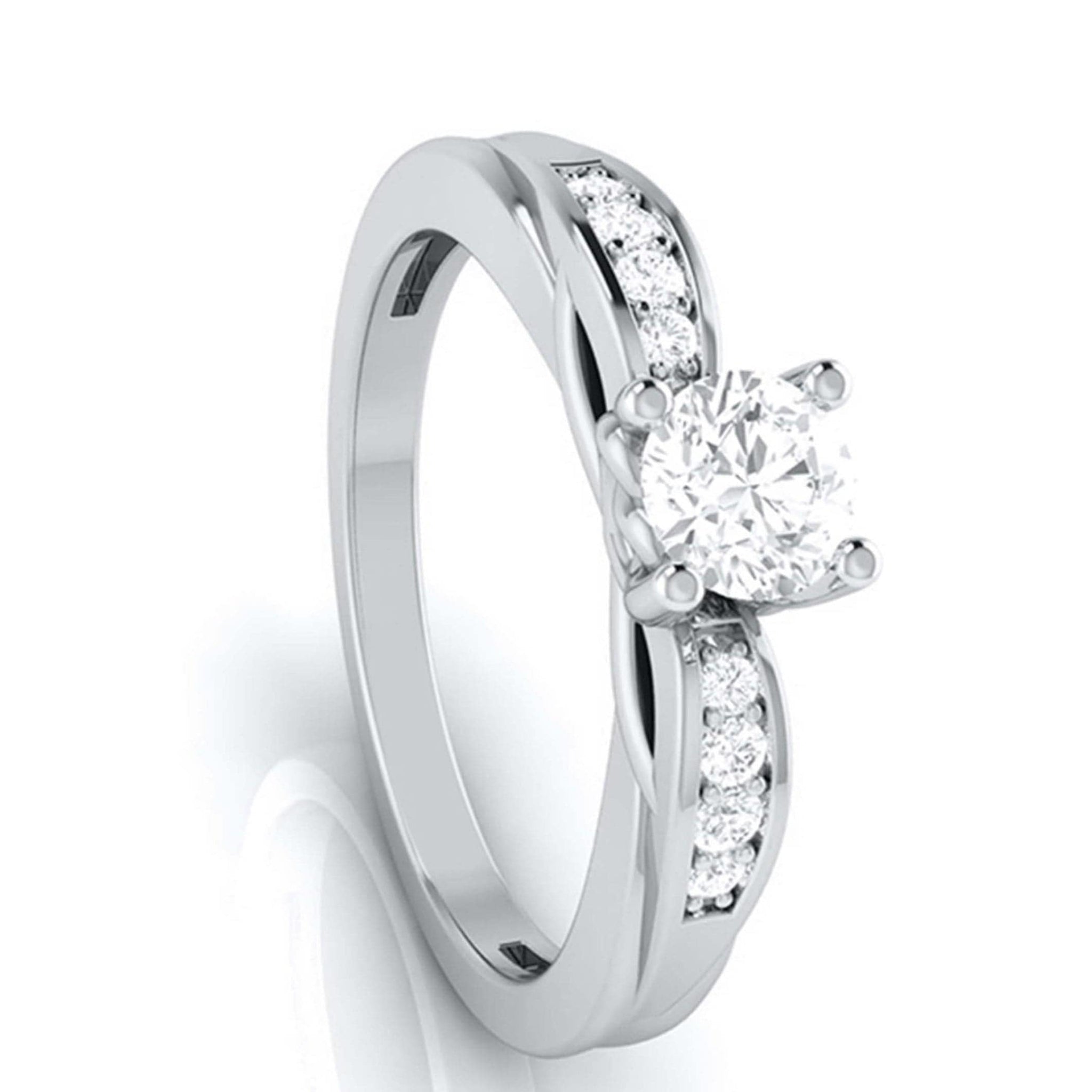 Jewelove™ Rings J VS / Women's Band only 1-Carat Solitaire Platinum Engagement Ring with a Hidden Heart JL PT G 118-C