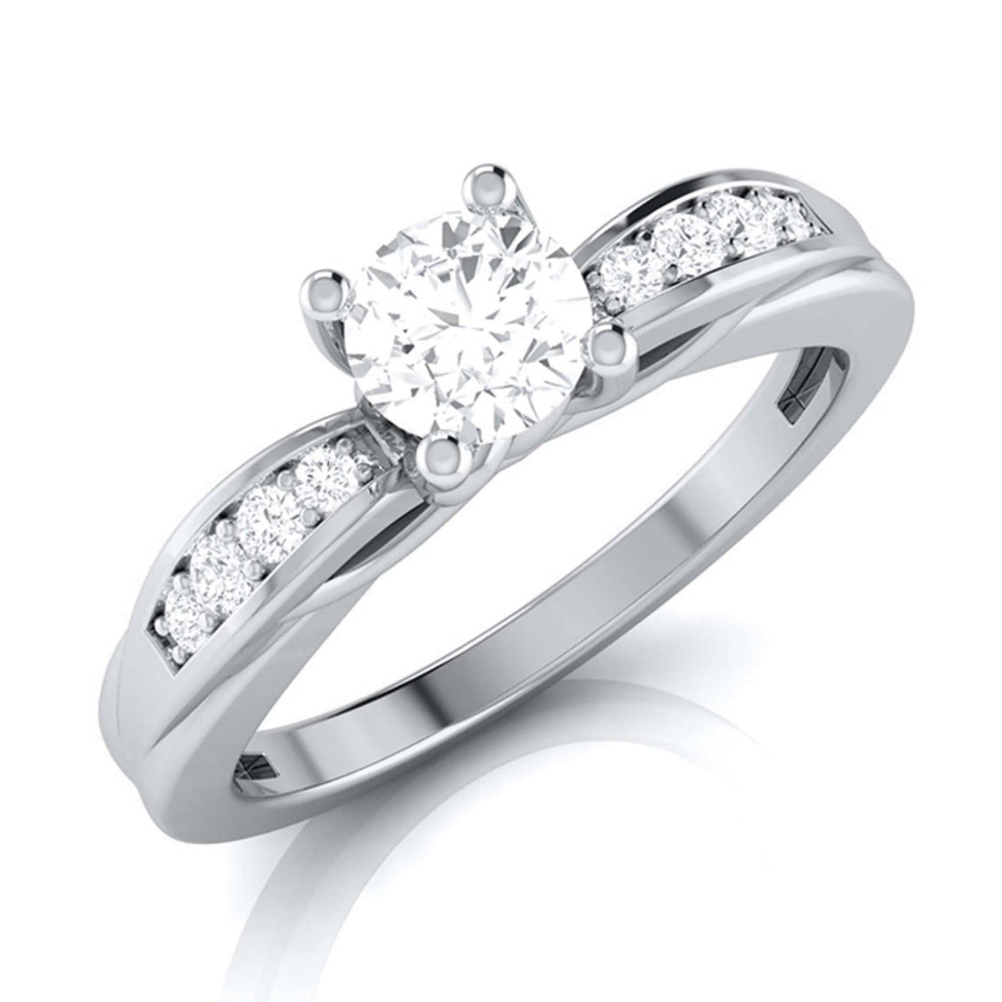 Jewelove™ Rings J VS / Women's Band only 1-Carat Solitaire Platinum Engagement Ring with a Hidden Heart JL PT G 118-C