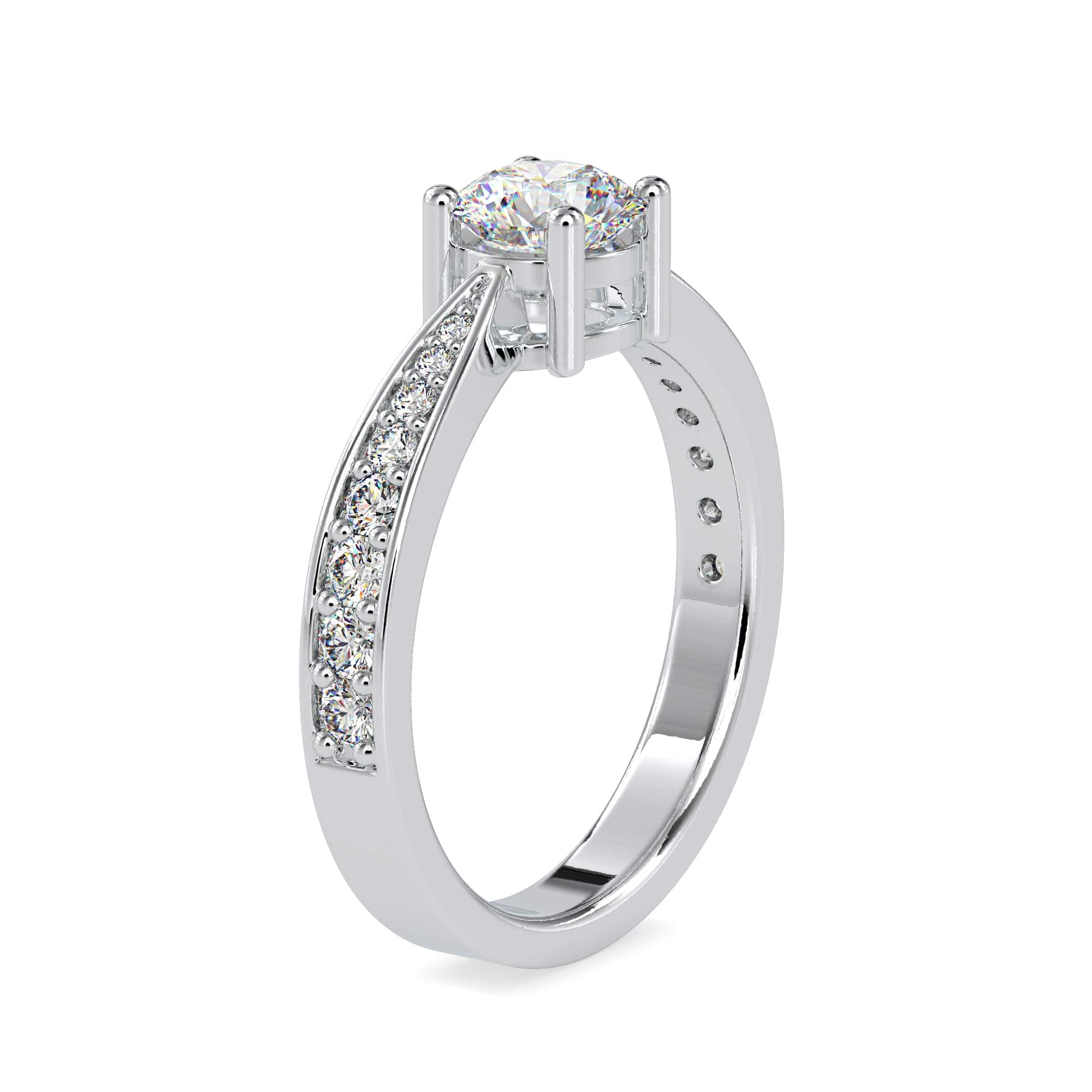 Jewelove™ Rings VS I / Women's Band only 1-Carat Solitaire Platinum Shank Diamonds Ring JL PT 0168-C