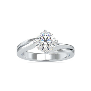 Jewelove™ Rings VS J / Women's Band only 1-Carat Solitaire Platinum Split Shank Ring JL PT 0178-C