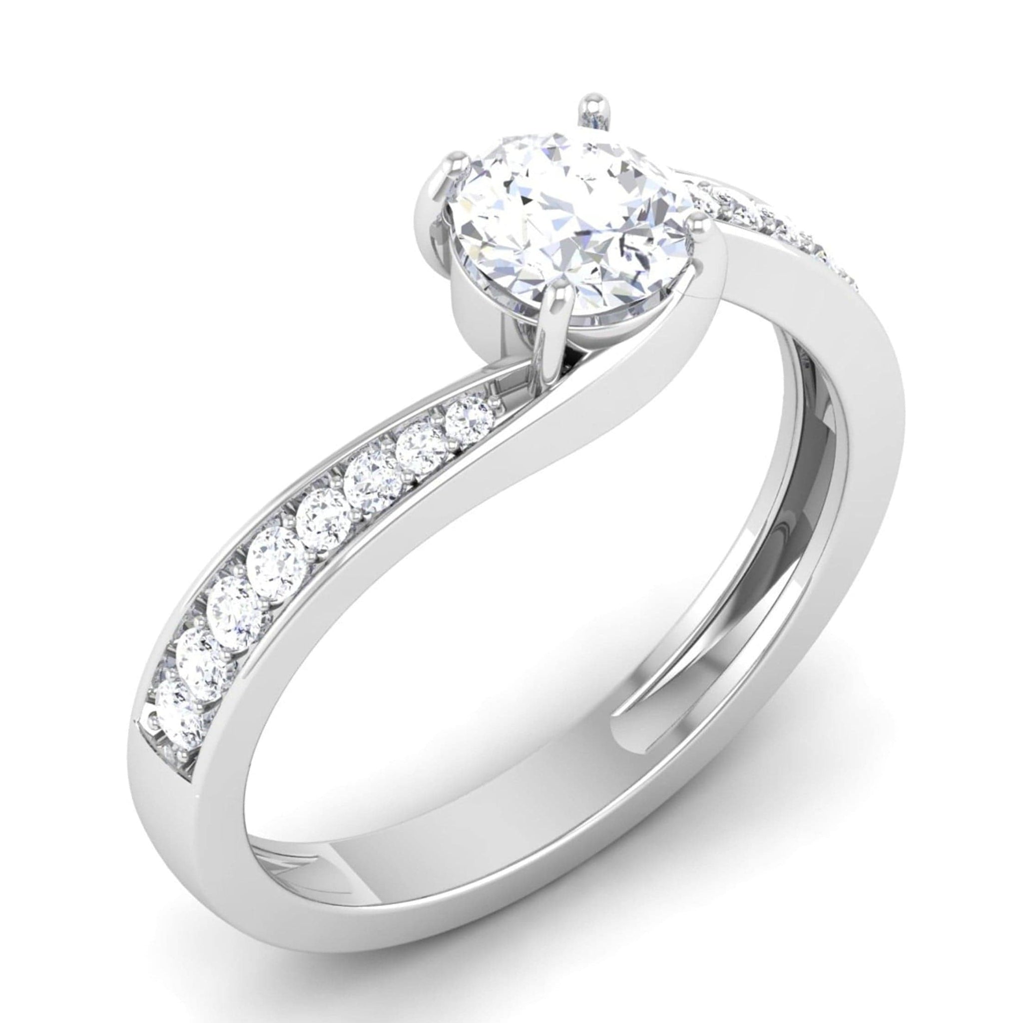 Jewelove™ Rings VS J / Women's Band only 1-Carat Solitaire Shank Diamond Platinum Ring JL PT RP RD 176-C