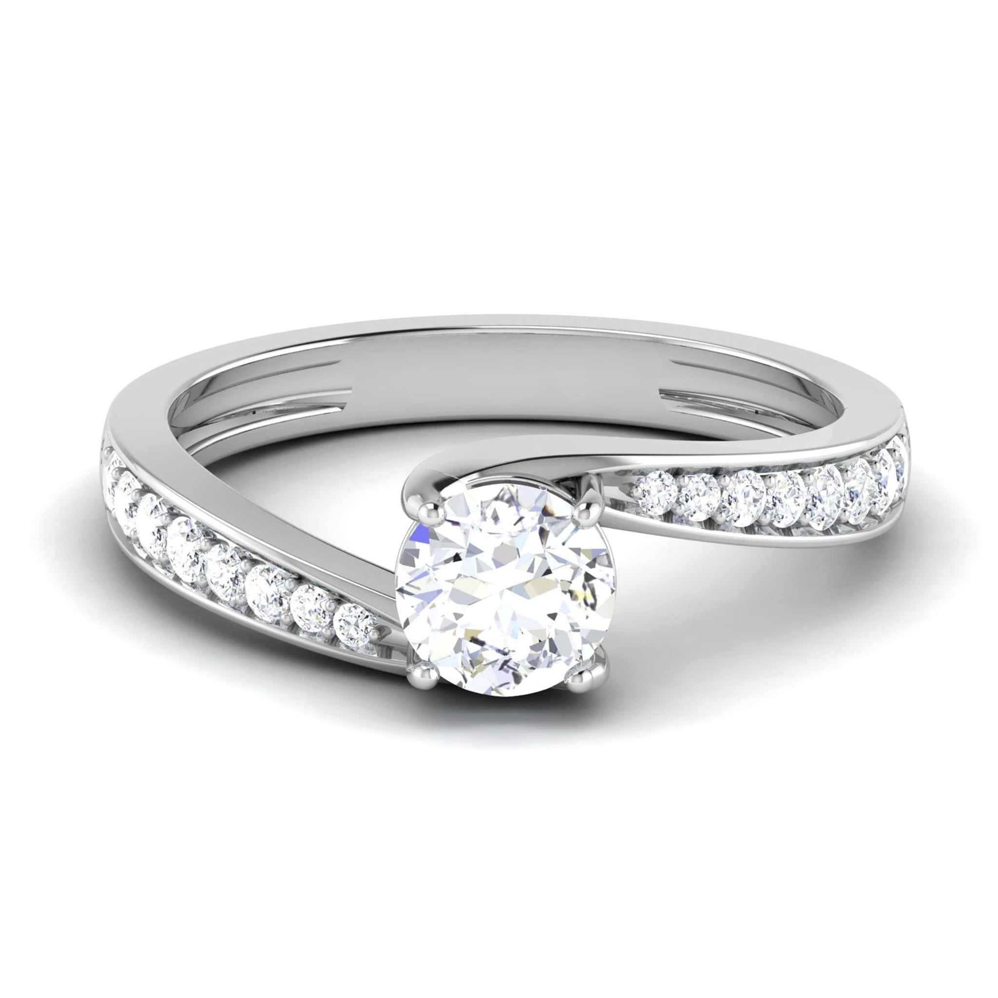 Jewelove™ Rings VS J / Women's Band only 1-Carat Solitaire Shank Diamond Platinum Ring JL PT RP RD 176-C