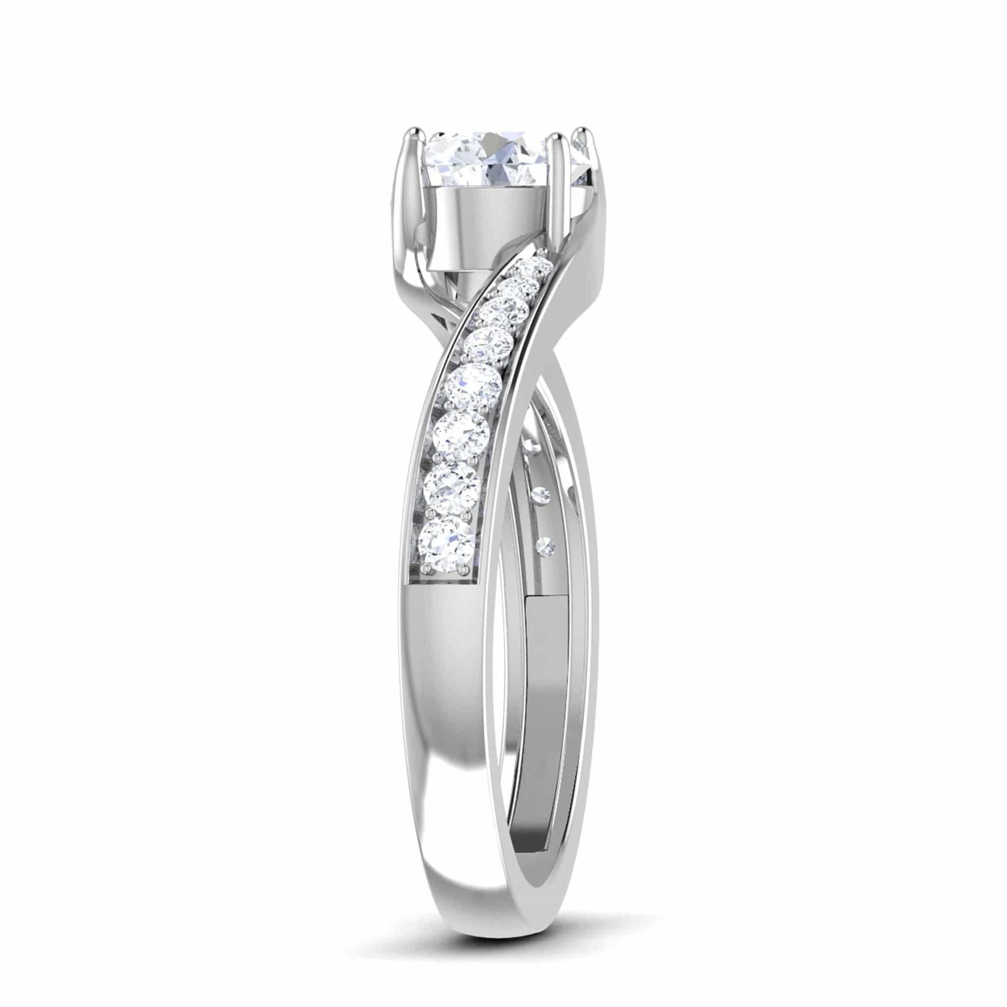 Jewelove™ Rings VS J / Women's Band only 1-Carat Solitaire Shank Diamond Platinum Ring JL PT RP RD 176-C