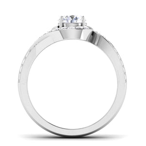 Jewelove™ Rings VS J / Women's Band only 1-Carat Solitaire Twisted Shank Diamond Platinum Ring JL PT RP RD 190-C