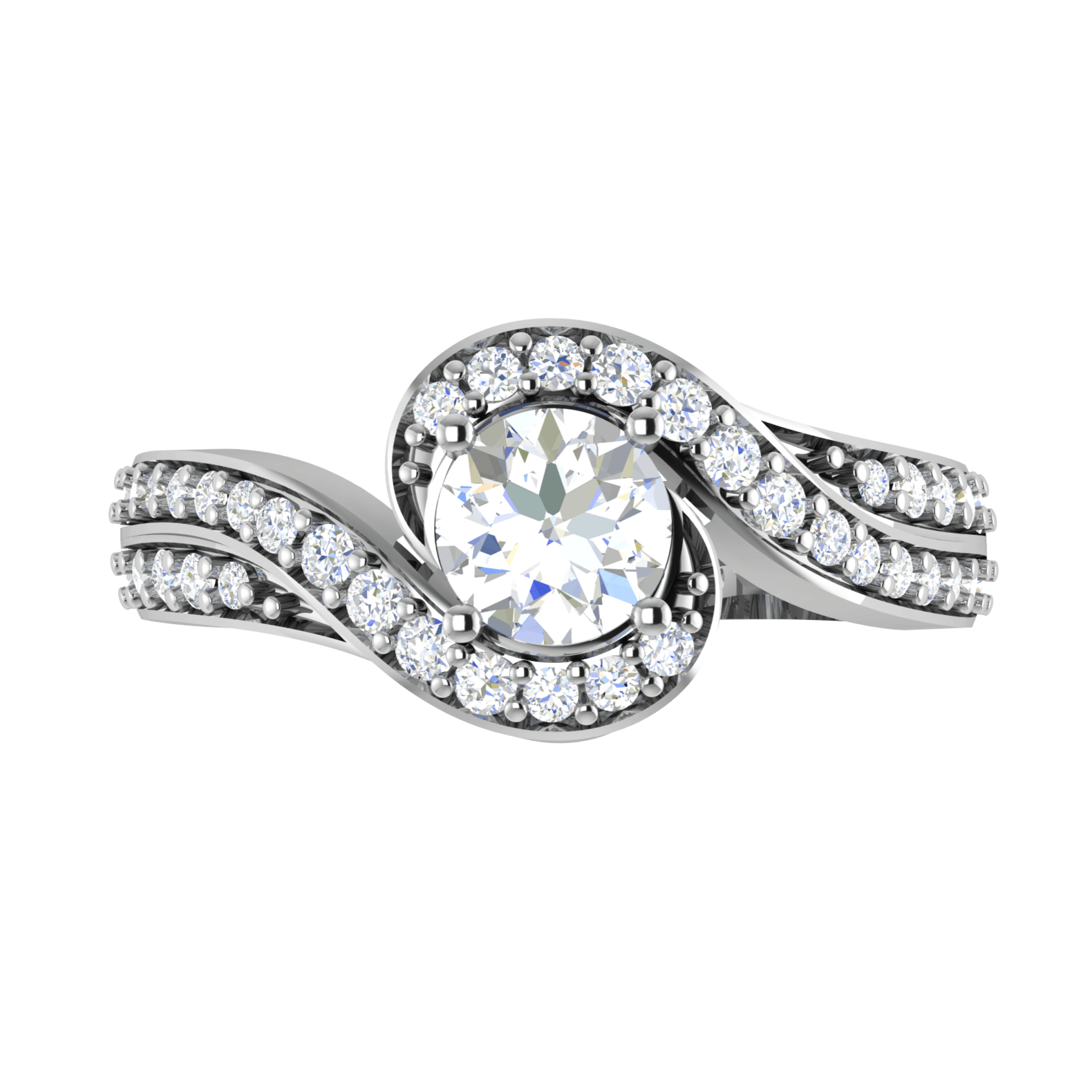 Jewelove™ Rings VS J / Women's Band only 1-Carat Solitaire Twisted Shank Diamond Platinum Ring JL PT RP RD 190-C