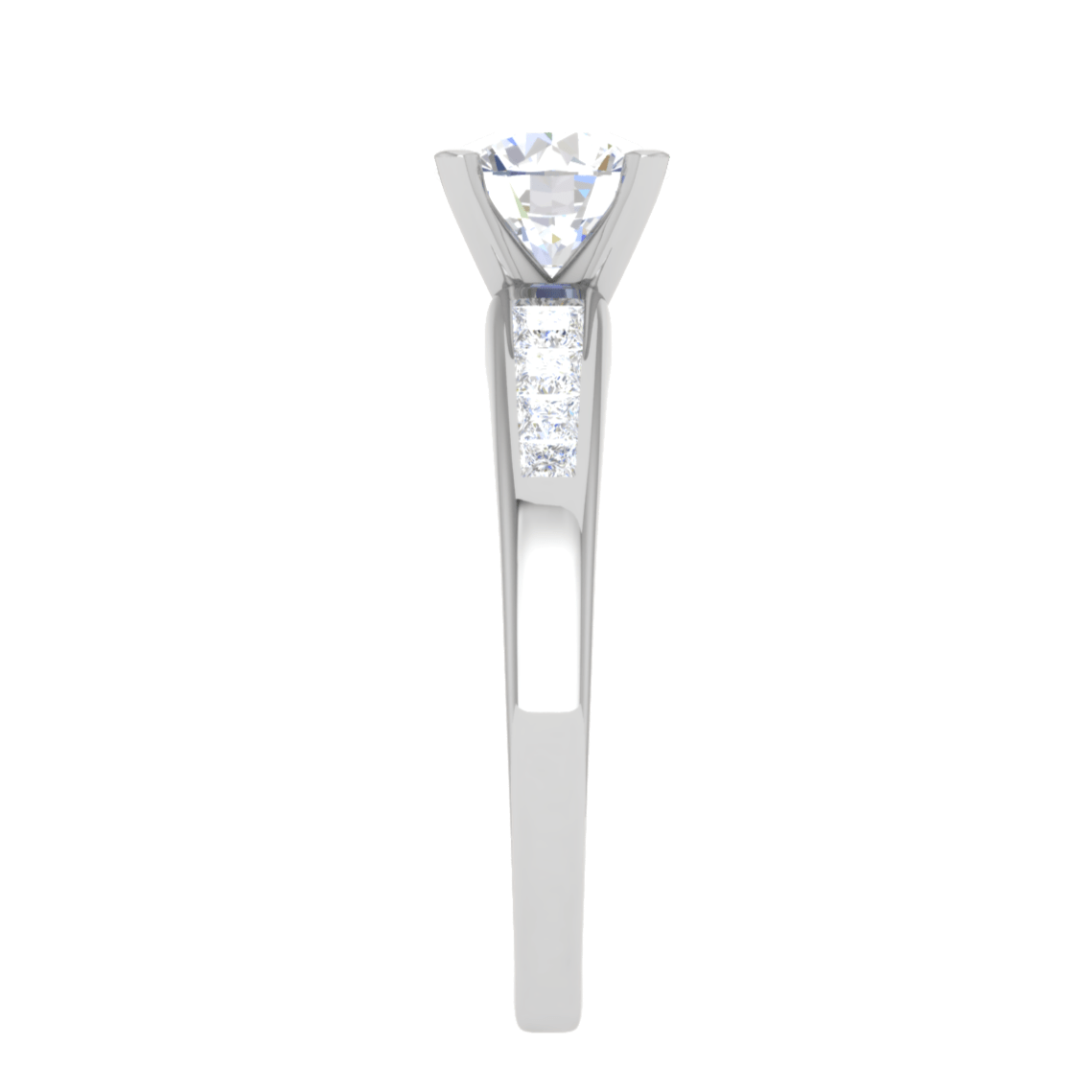 Jewelove™ Rings J VS / Women's Band only 1-Carat Solitaire with Princess cut Diamond Shank Platinum Ring JL PT RC PR 186-C