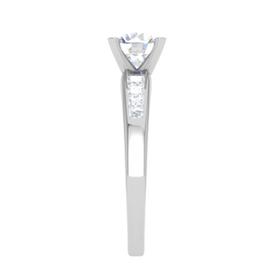 Jewelove™ Rings J VS / Women's Band only 1-Carat Solitaire with Princess cut Diamond Shank Platinum Ring JL PT RC PR 186-C