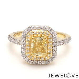 Jewelove™ Rings 1-Carat Yellow Diamond Solitaire 18K Yellow Gold Diamond Ring JL AU 132