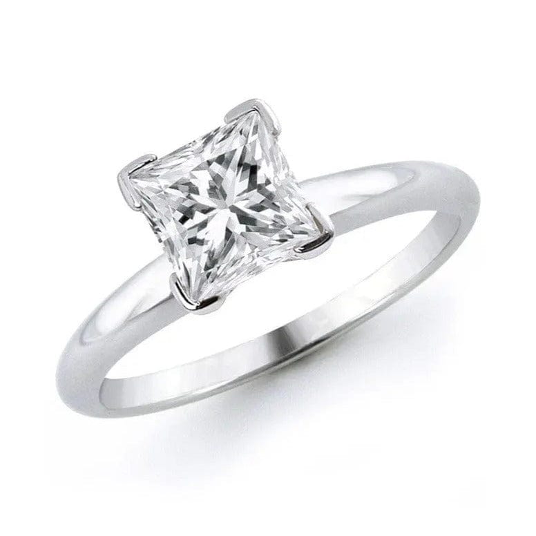 Jewelove™ Rings Women's Band only 1 ct. Princess Cut Solitaire Platinum Ring with 4 Prongs JL PT 440-Z