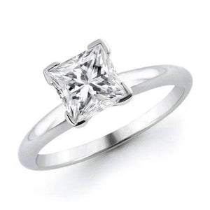 Jewelove™ Rings Women's Band only 1 ct. Princess Cut Solitaire Platinum Ring with 4 Prongs JL PT 440-Z