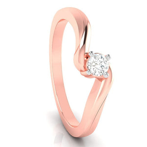 Jewelove™ Rings 10-Pointer 18K Rose Gold Ring for Women with a Curve JL AU G 117