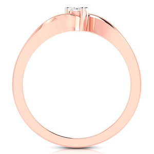 Jewelove™ Rings 10-Pointer 18K Rose Gold Ring for Women with a Curve JL AU G 117