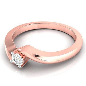 Jewelove™ Rings 10-Pointer 18K Rose Gold Ring for Women with a Curve JL AU G 117