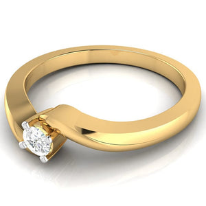 Jewelove™ Rings 10-Pointer Diamond 18K Yellow Gold Ring for Women with a Curve JL AU G 117Y