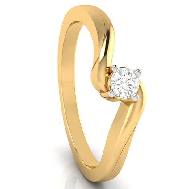 Jewelove™ Rings 10-Pointer Diamond 18K Yellow Gold Ring for Women with a Curve JL AU G 117Y