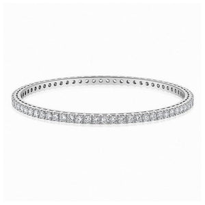 Jewelove™ Bangles & Bracelets Pair 10 Pointer Openable Single Line Diamond Bangle in 18K White Gold JL AU 616-A