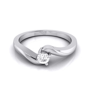 Jewelove™ Rings 10-Pointer Platinum Diamond Ring for Women with a Curve JL PT G-117