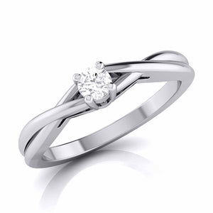 Jewelove™ Rings SI IJ / Women's Band only 10-Pointer Platinum Solitaire Ring - Shank with a Twist JL PT G-115