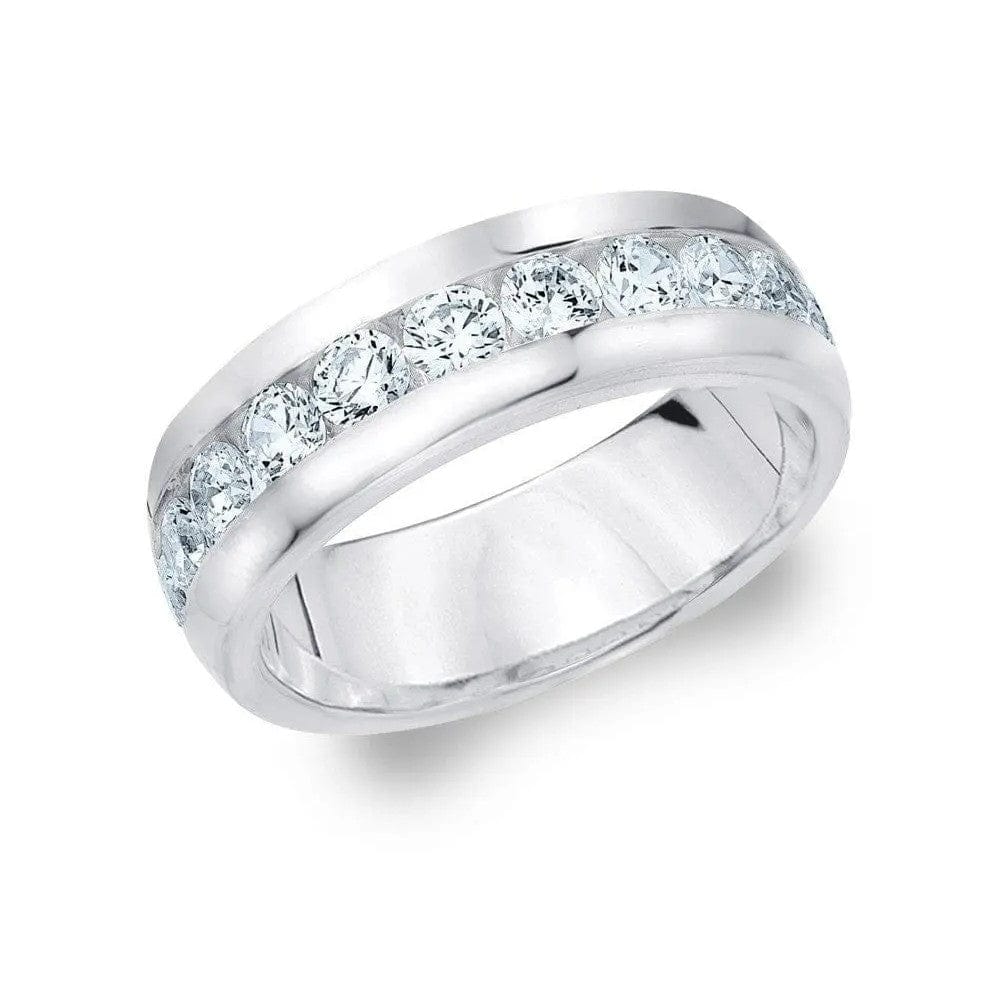 Jewelove™ Rings 11 Diamond Platinum Wedding Band with Channel Setting SJ PTO 247