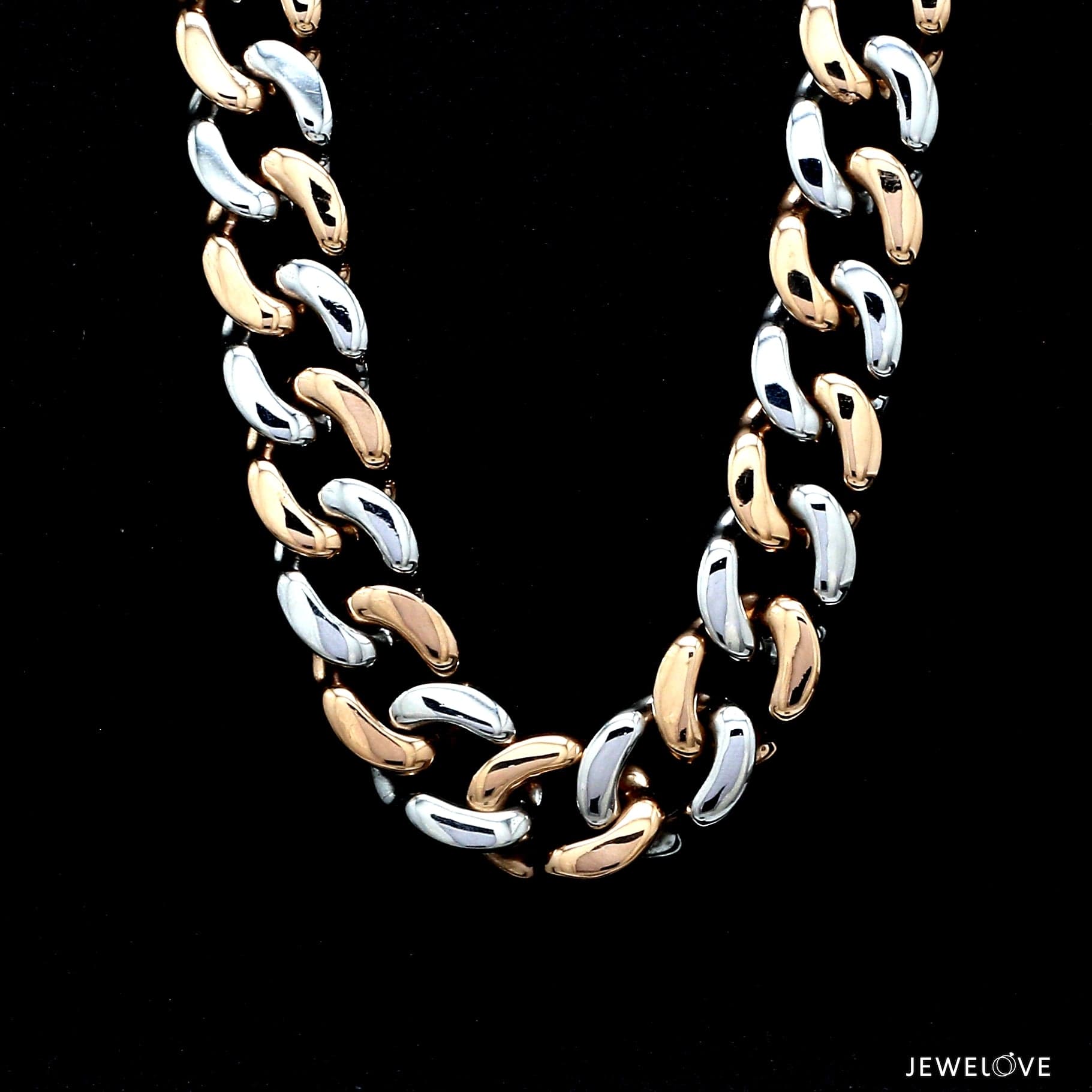 Jewelove™ Chains 14mm Heavy Platinum & Rose Gold Chain for Men JL PT CH 1003-A