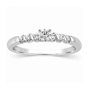 Jewelove™ Rings SI IJ / Women's Band Only 15 Pointer Platinum Single Diamond Ring with Diamond Shank for Women SJ PTO 308