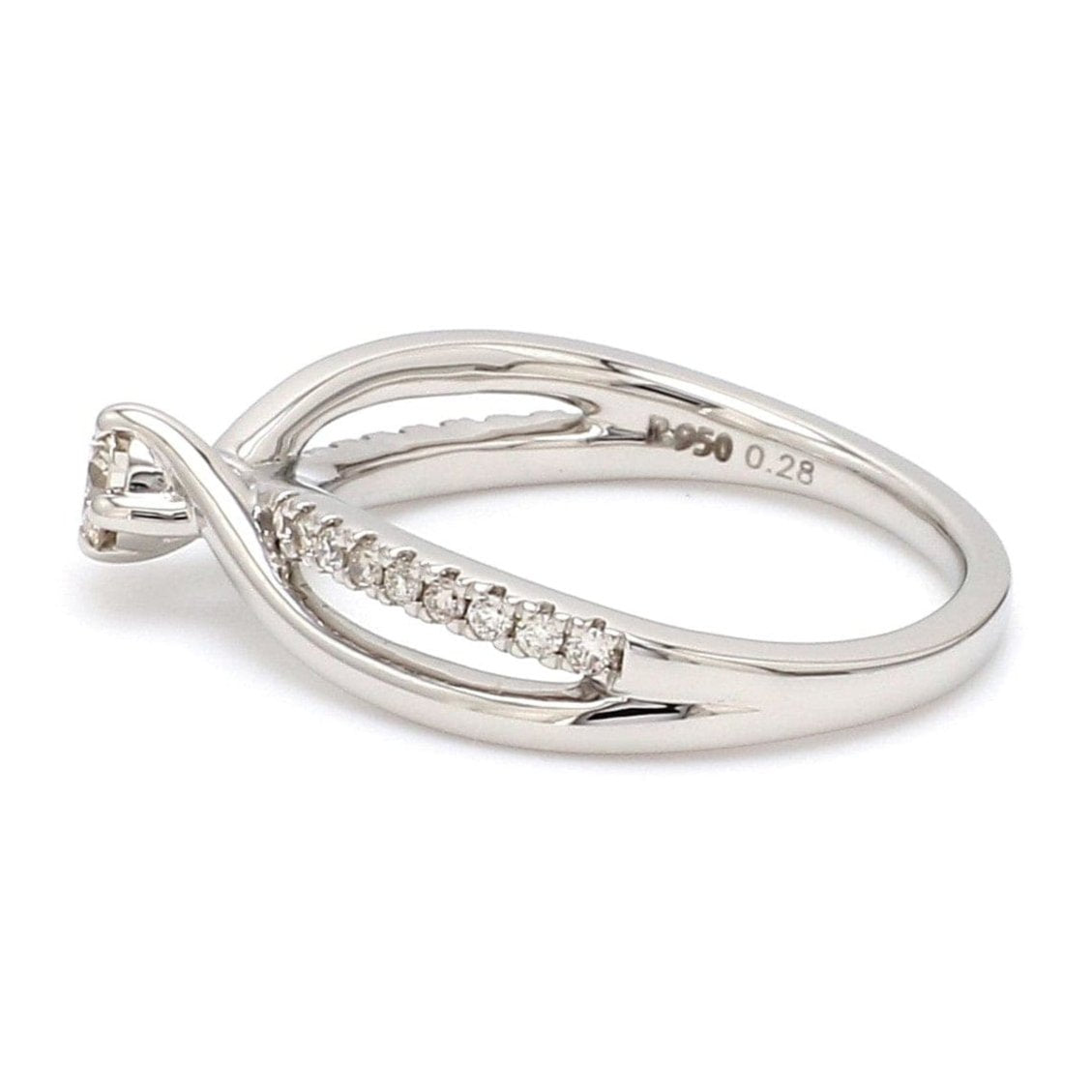 Jewelove™ Rings 15-Pointer Platinum Solitaire Ring with a Twist JL PT 675