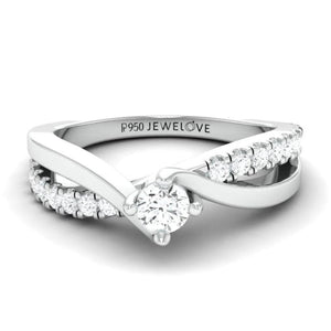 Jewelove™ Rings 15-Pointer Platinum Solitaire Ring with a Twist JL PT 675