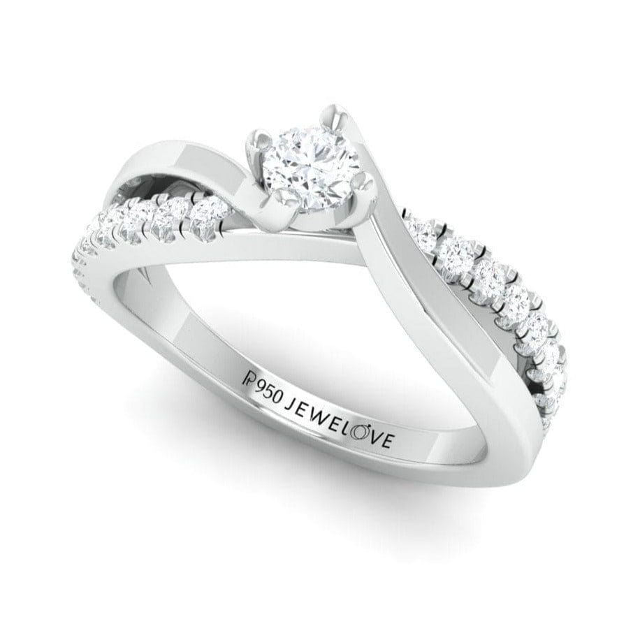 Jewelove™ Rings 15-Pointer Platinum Solitaire Ring with a Twist JL PT 675