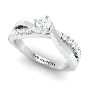 Jewelove™ Rings 15-Pointer Platinum Solitaire Ring with a Twist JL PT 675