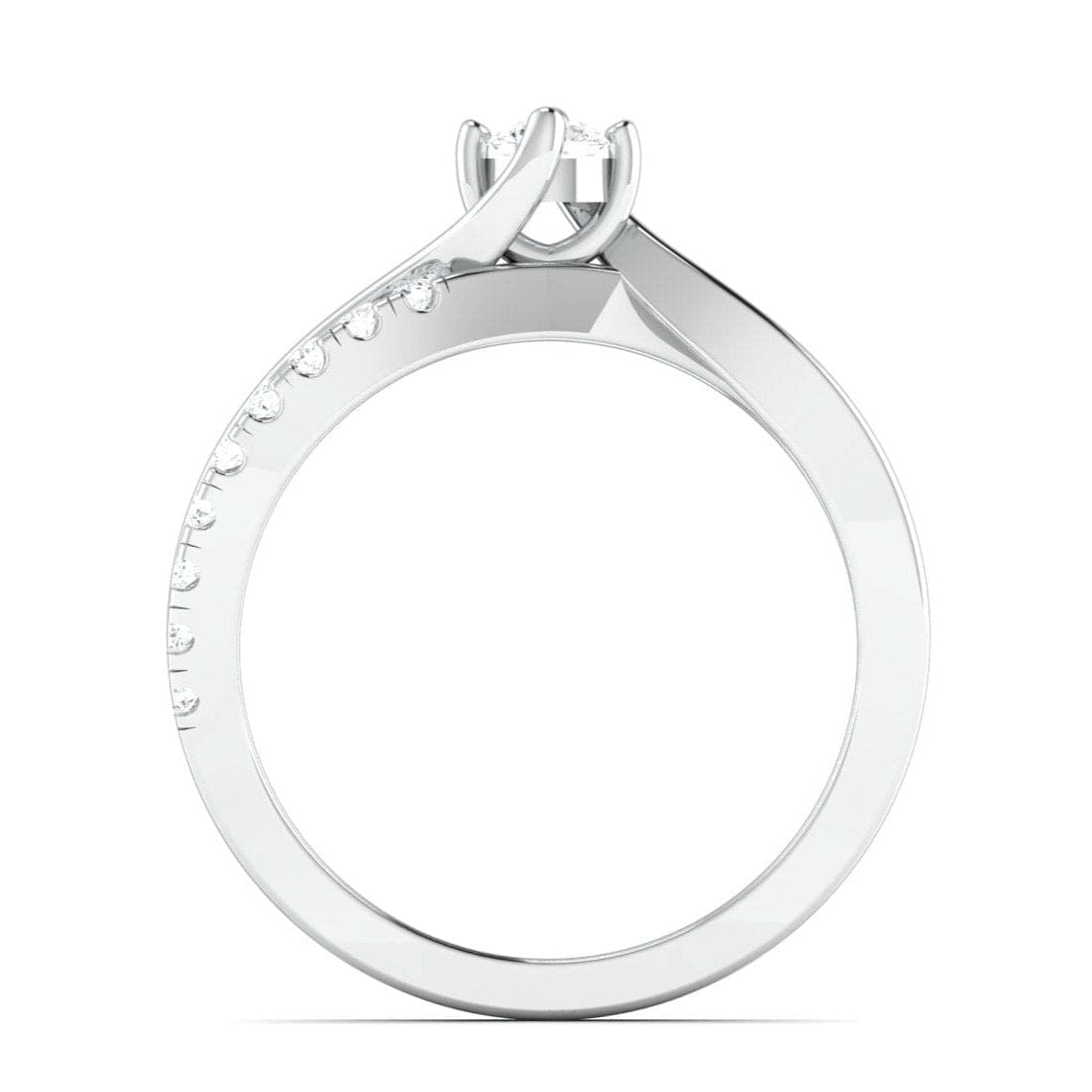 Jewelove™ Rings 15-Pointer Platinum Solitaire Ring with a Twist JL PT 675