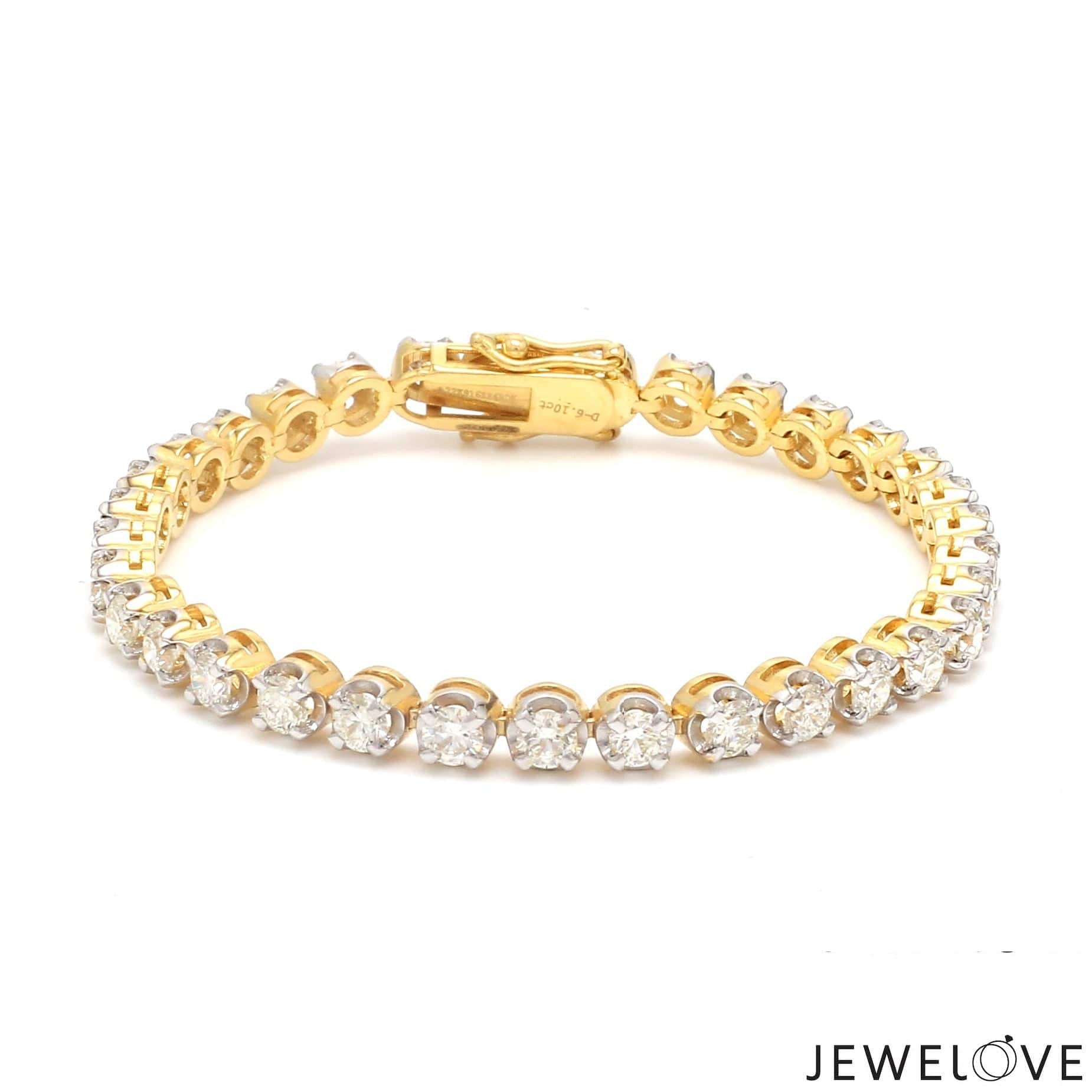 Jewelove™ Bangles & Bracelets Single / SI IJ 18-Pointer Diamond Tennis Bracelet 18K White Gold JL AU 755