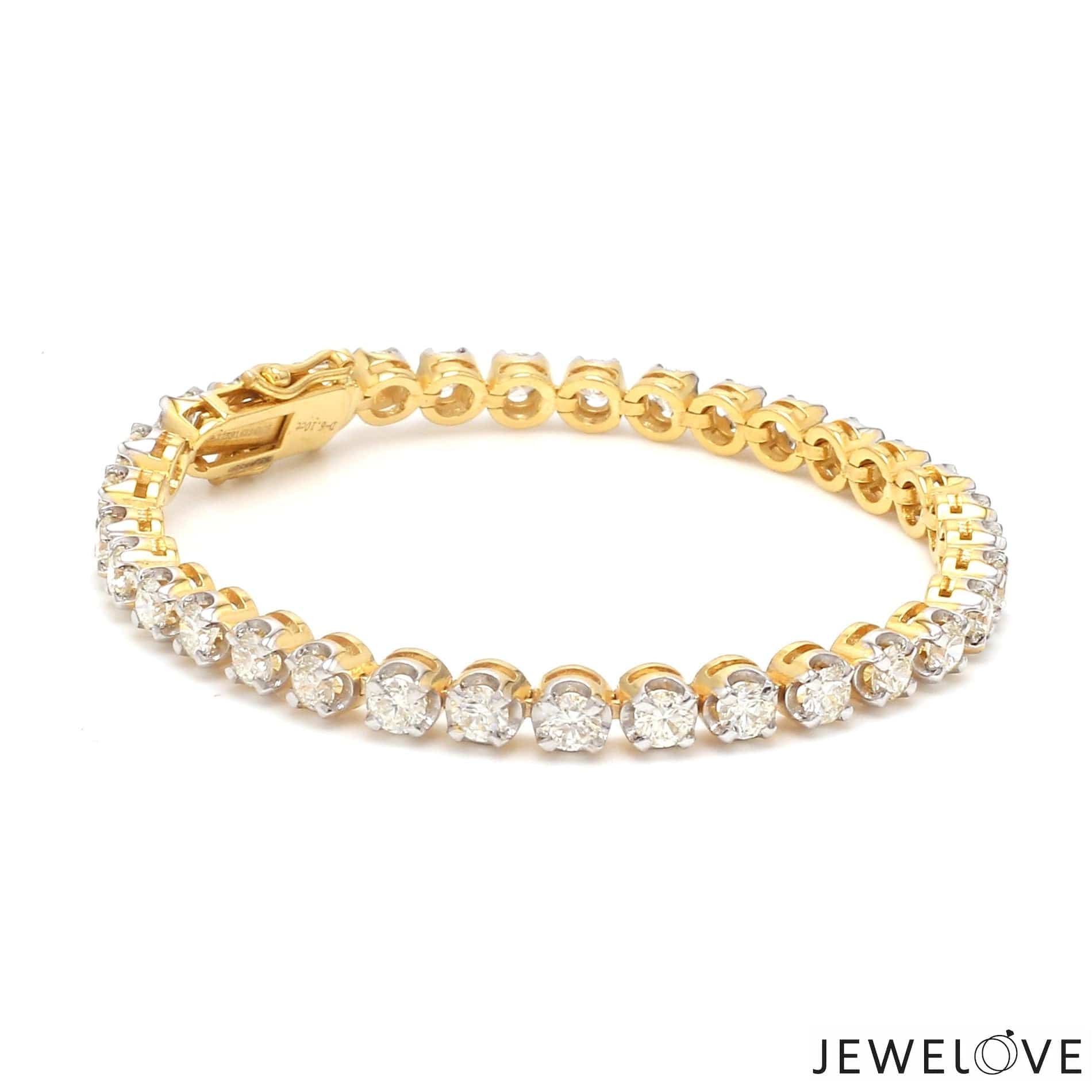 Jewelove™ Bangles & Bracelets Single / SI IJ 18-Pointer Diamond Tennis Bracelet 18K White Gold JL AU 755