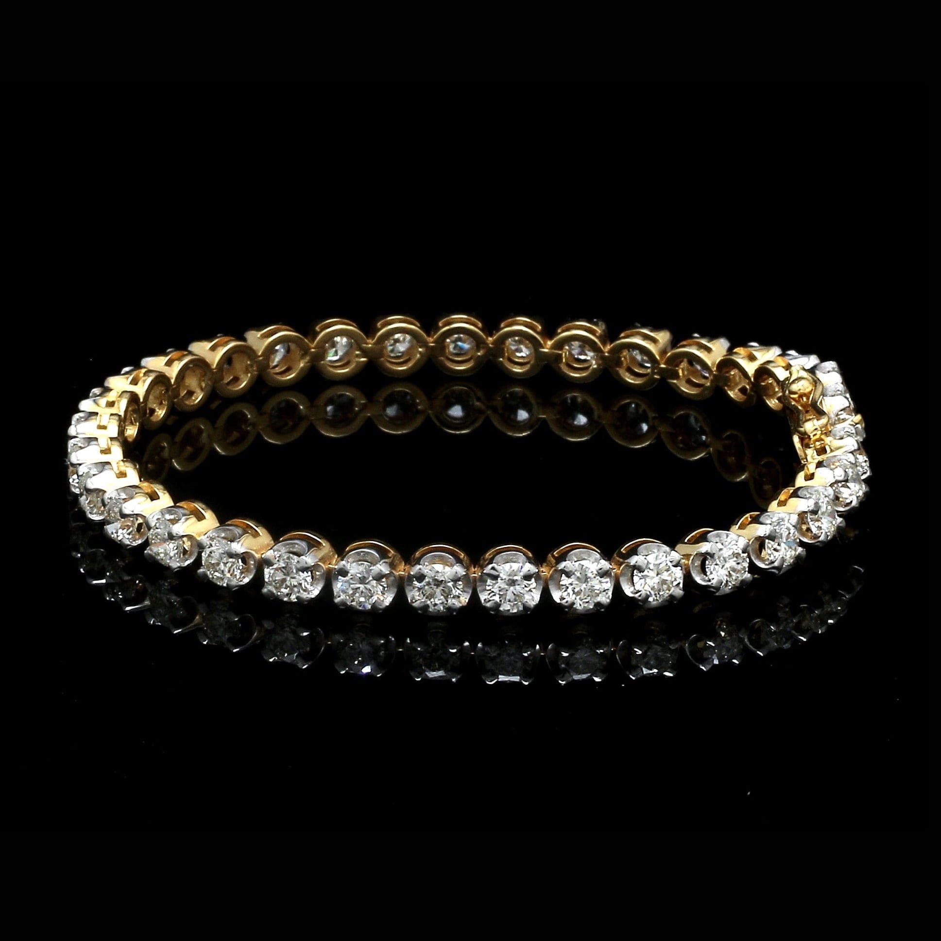 Jewelove™ Bangles & Bracelets Single / SI IJ 18-Pointer Diamond Tennis Bracelet 18K White Gold JL AU 755