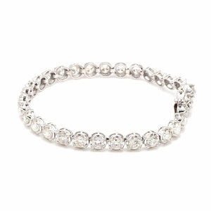 Jewelove™ Bangles & Bracelets Single / SI IJ 18-Pointer Diamond Tennis Bracelet 18K White Gold JL AU 755