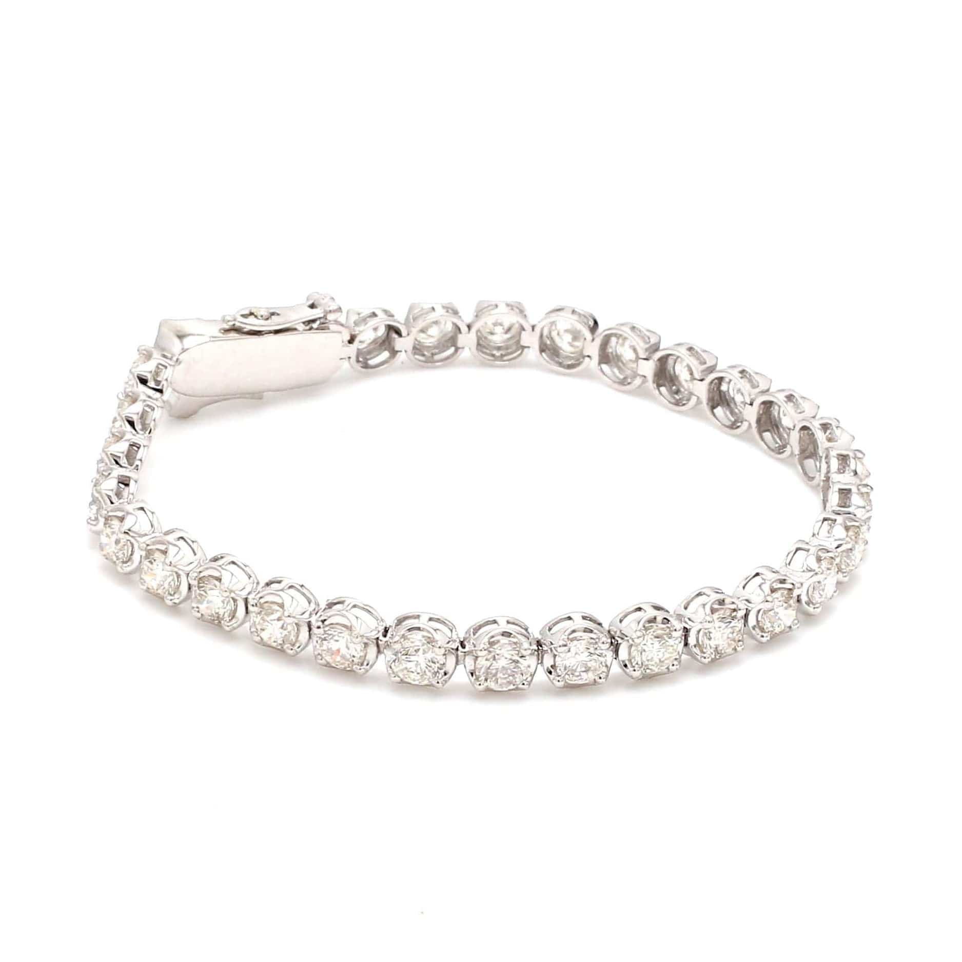 Jewelove™ Bangles & Bracelets Single / SI IJ 18-Pointer Diamond Tennis Bracelet 18K White Gold JL AU 755