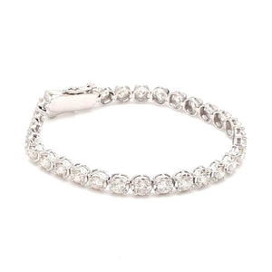 Jewelove™ Bangles & Bracelets Single / SI IJ 18-Pointer Diamond Tennis Bracelet 18K White Gold JL AU 755