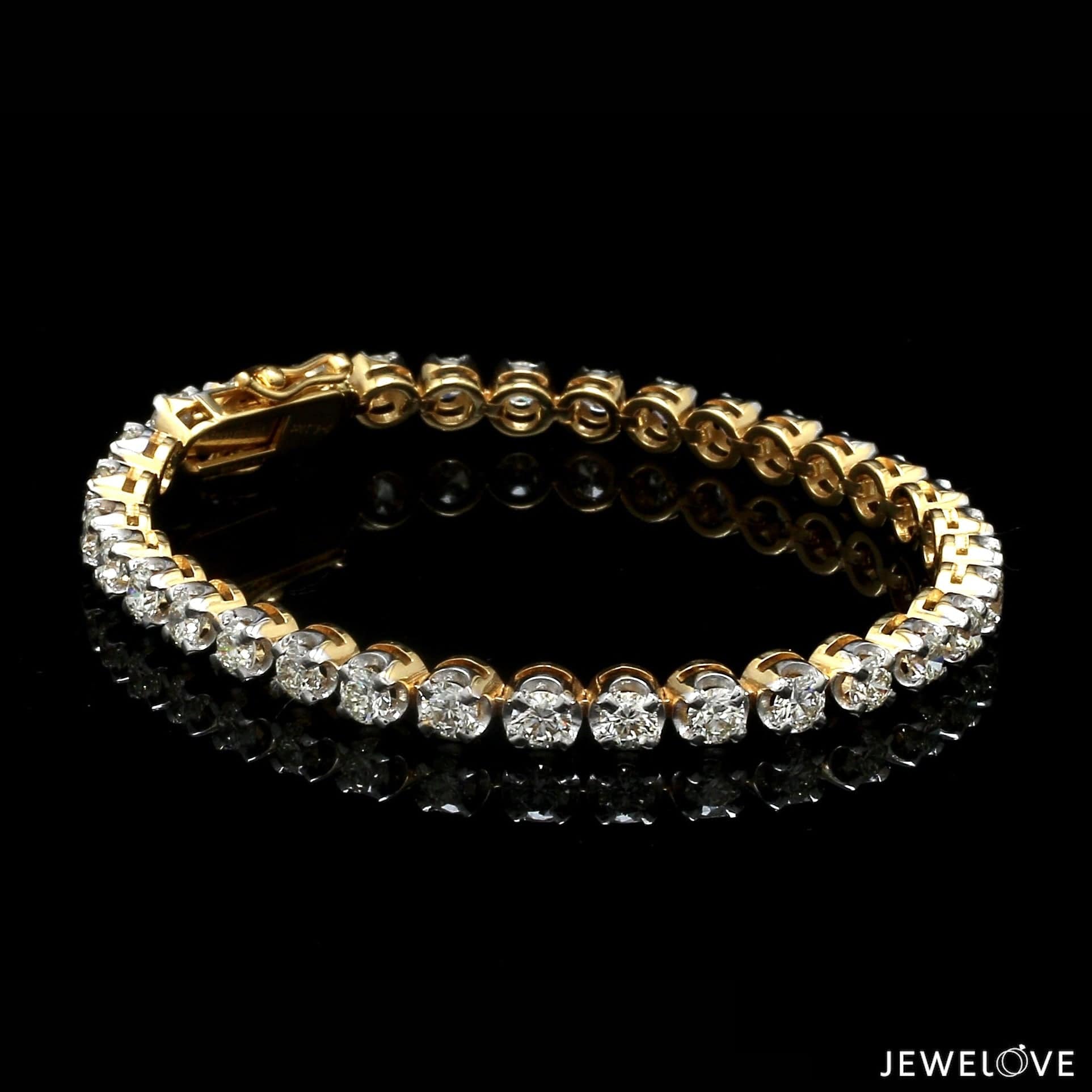 Jewelove™ Bangles & Bracelets Single / SI IJ 18-Pointer Diamond Tennis Bracelet 18K White Gold JL AU 755