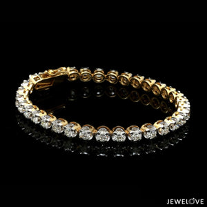 Jewelove™ Bangles & Bracelets Single / SI IJ 18-Pointer Diamond Tennis Bracelet 18K White Gold JL AU 755