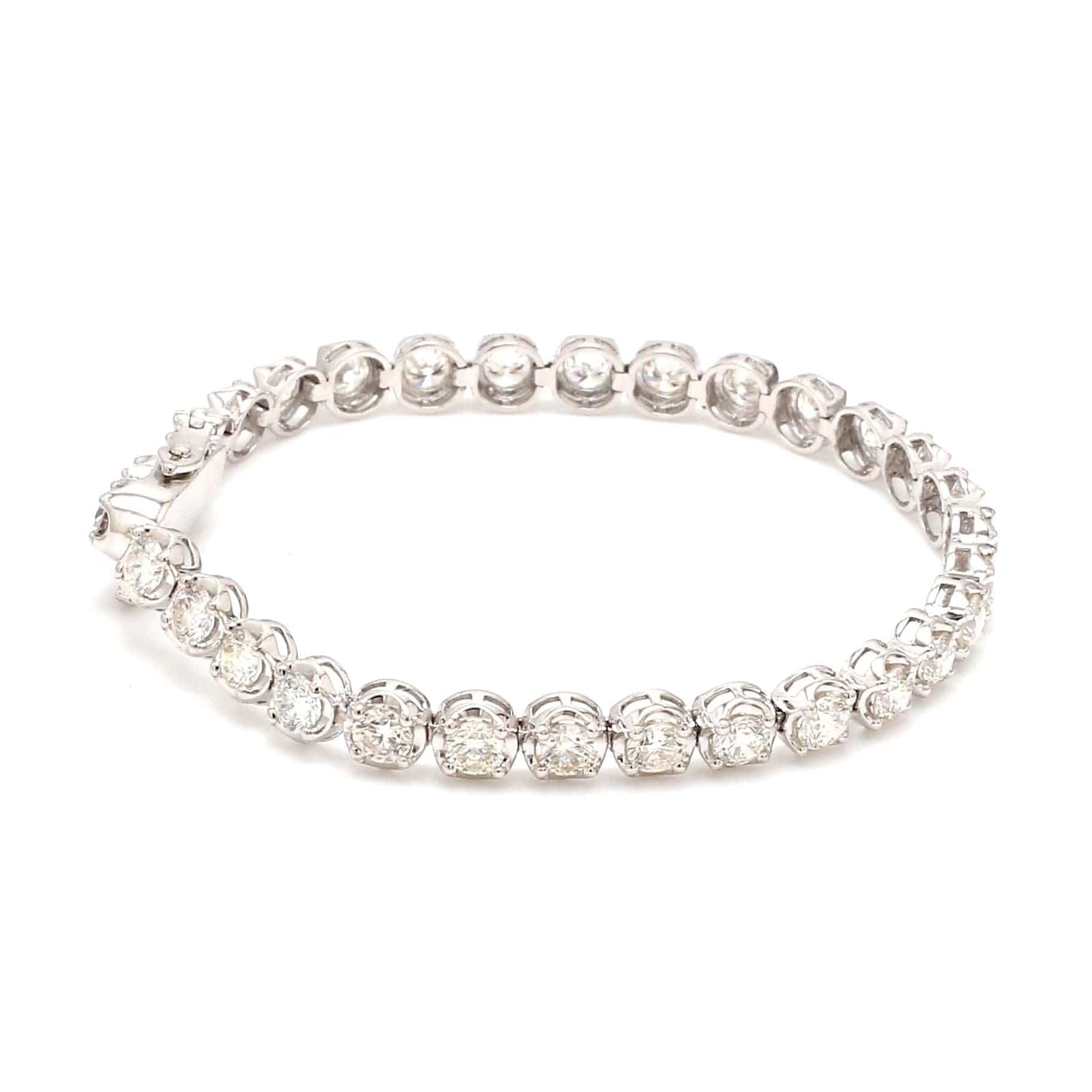 Jewelove™ Bangles & Bracelets Single / SI IJ 18-Pointer Diamond Tennis Bracelet 18K White Gold JL AU 755