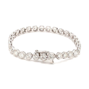 Jewelove™ Bangles & Bracelets Single / SI IJ 18-Pointer Diamond Tennis Bracelet 18K White Gold JL AU 755