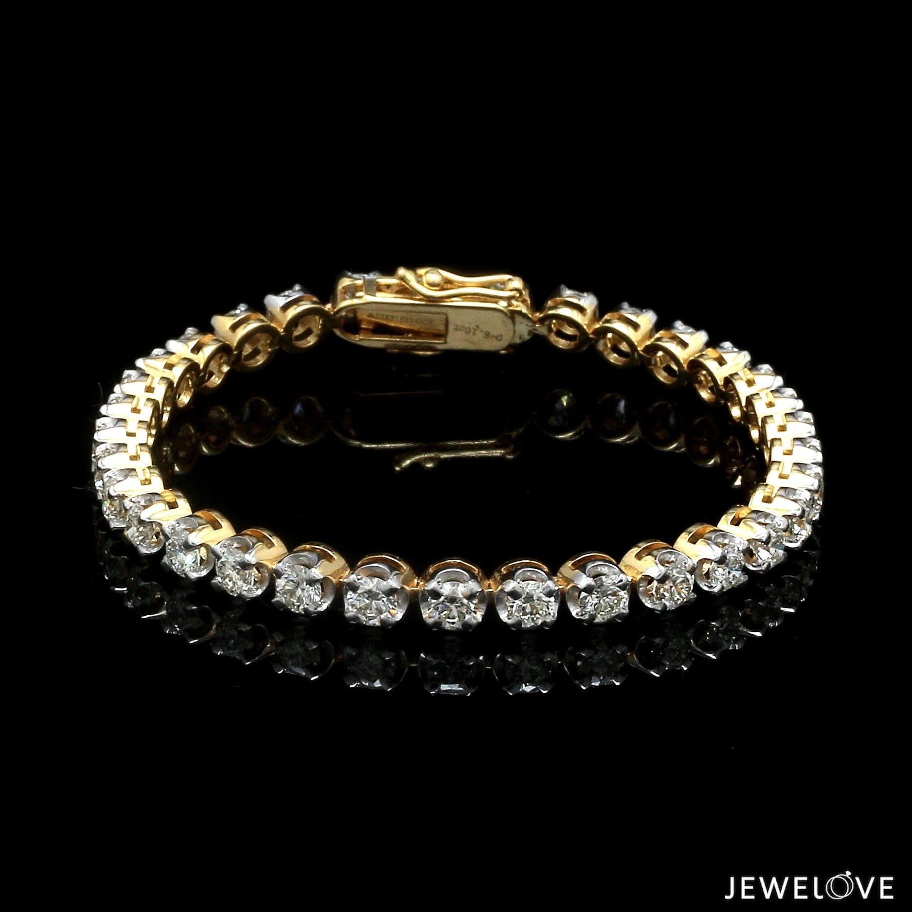 Jewelove™ Bangles & Bracelets Single / SI IJ 18-Pointer Diamond Tennis Bracelet 18K White Gold JL AU 755