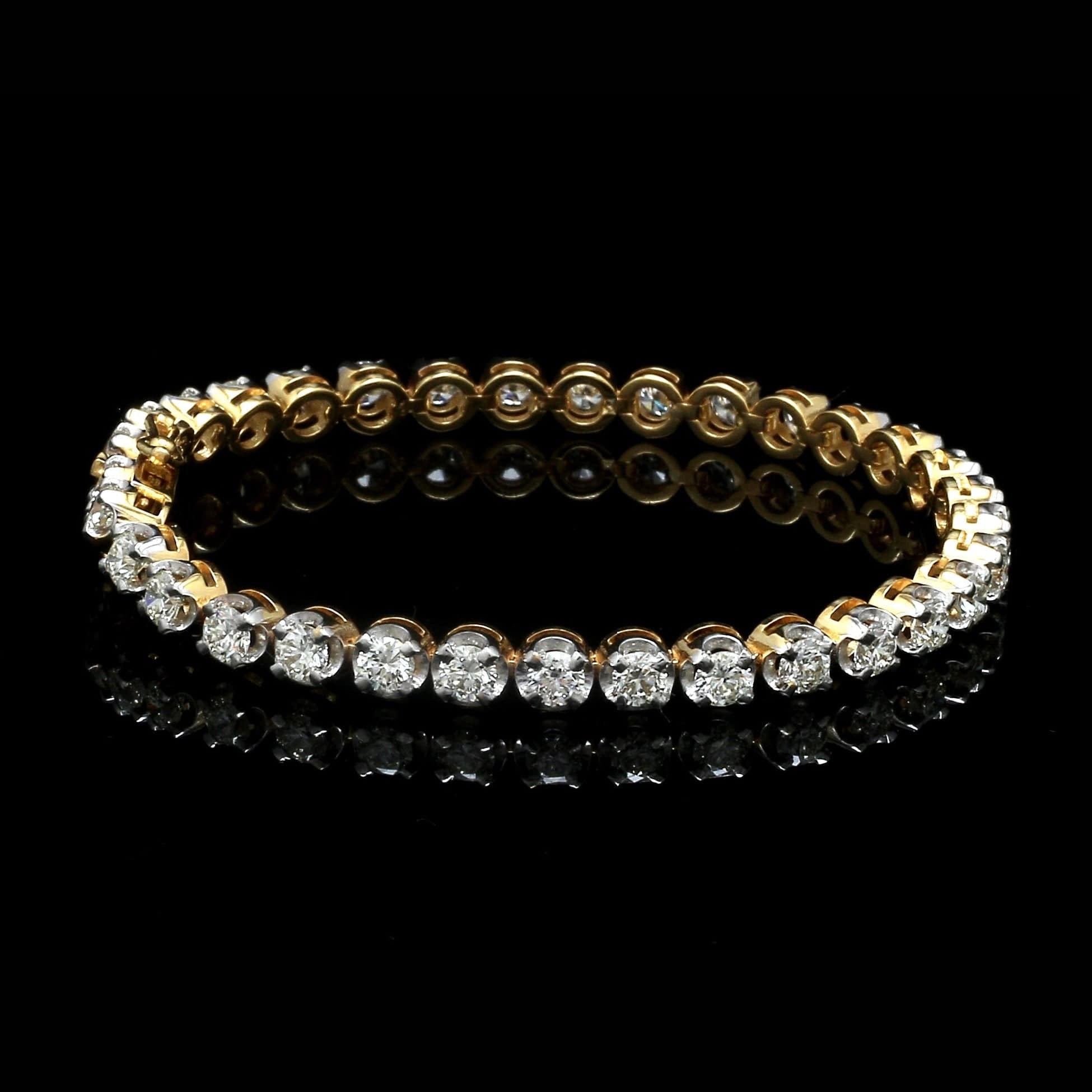 Jewelove™ Bangles & Bracelets Single / SI IJ 18-Pointer Diamond Tennis Bracelet 18K White Gold JL AU 755