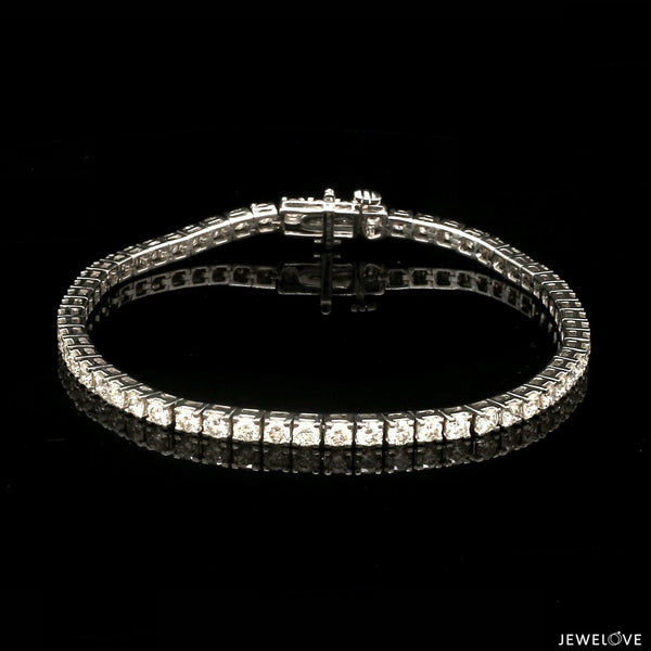 Jewelove™ Bangles & Bracelets Single / SI IJ 18-Pointer Diamond Tennis Bracelet 18K White Gold JL AU 755