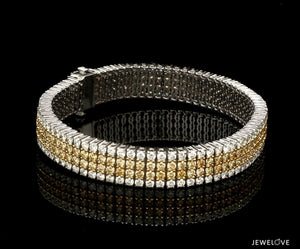 Jewelove™ Bangles & Bracelets 18K Gold White & Fancy Natural Yellow Diamond Bracelet JL AUB 101