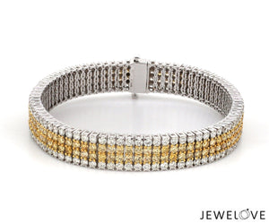 Jewelove™ Bangles & Bracelets 18K Gold White & Fancy Natural Yellow Diamond Bracelet JL AUB 101